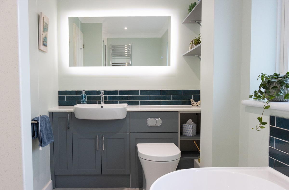 Old Buckenham Modern Bathroom | LED Mirror & Metro Tiles